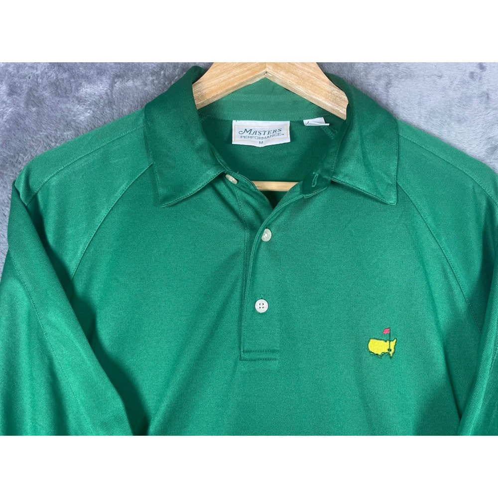 Masters Performance Golf Polo Shirt Mens Medium Green Augusta National Short Slv